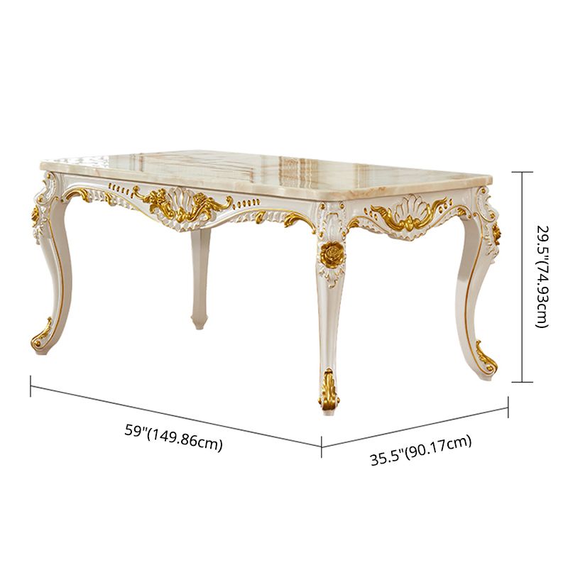 Victorian Style Marble Dining Set with Yellow Table and 4 White Legs Base for Home Use Clearhalo 'Dining Room Sets' 'Dining Tables & Seating' 'dining_room_set' 'furn' 'furn_dining_room_set' 'Furniture' 'furniture_dining_room_set' 'Kitchen & Dining Furniture' 'kitchen&dining_furn' 'kitchen' 1200x1200_28ba57ee-d335-4474-b39b-b60fe4f350f6