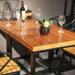 Industrial Indoor Dining Table Brown Wood Top Table with Metal Frame Clearhalo 'Dining Tables & Seating' 'Dining Tables' 'dining_table' 'furn' 'furn_dining_table' 'Furniture' 'Kitchen & Dining Furniture' 1200x1200_28bad9df-75de-4280-93e8-4e7ca2b75e94