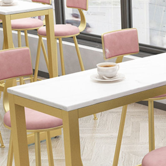 Set da tavolo da bar glam 1/5/9 pezzi Raccongo in pietra rettangolare con sgabelli per soggiorno