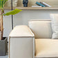 Divano a braccio quadrato a 4 posti moderno 110.23 "divano in leatine di beige largo