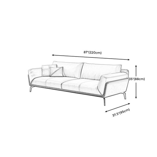 Contemporary Gray Upholstered Sofa Pillow Back Couch with Flared Arms for Living Room Clearhalo 'furn' 'furn_sofas' 'Furniture' 'furniture_sofas' 'Living Room Furniture' 'Sofa' 'sofas' 1200x1200_28bd3689-57d6-4e25-a996-8784f8e3cdbf