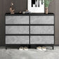 Contemporary Wooden Accent Chest with Metal Straight Legs and Drawers
