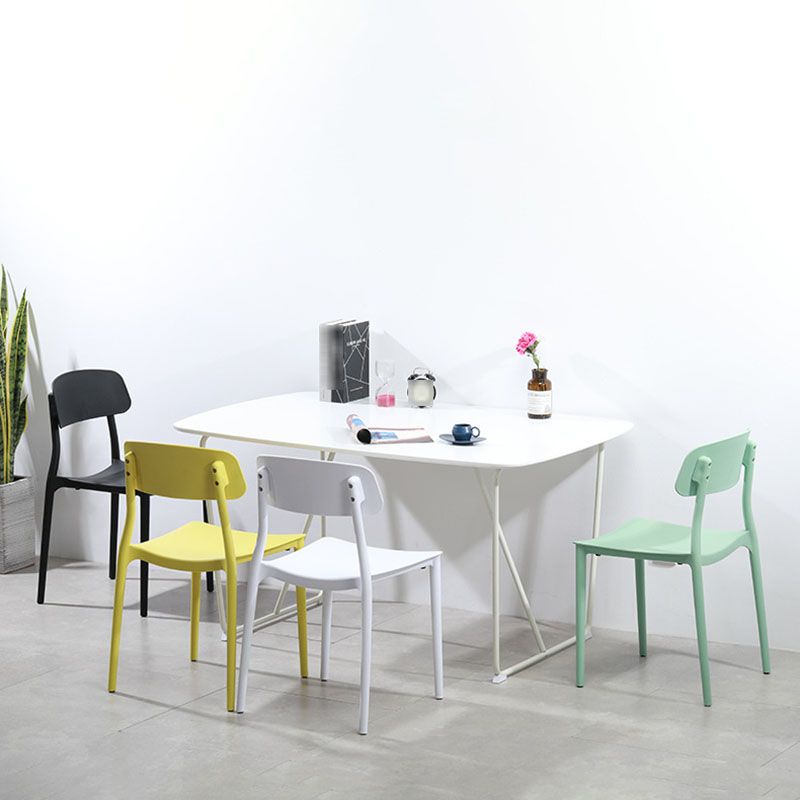 Contemporary Stackable Chairs Open Back Kitchen Armless Chair with Plastic Legs Clearhalo 'Dining Chairs' 'Dining Tables & Seating' 'dining_chair' 'furn' 'furn_dining_chair' 'Furniture' 'furniture_dining_chair' 'Kitchen & Dining Furniture' 1200x1200_28bda5e1-8655-46a8-a469-2df6fb21b18e