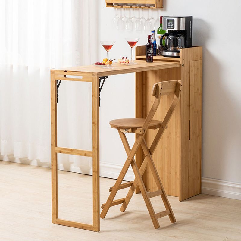 Industrial Collapsible Wood Counter Table 1/2/3/5 Pieces Bar Table Set for Balcony