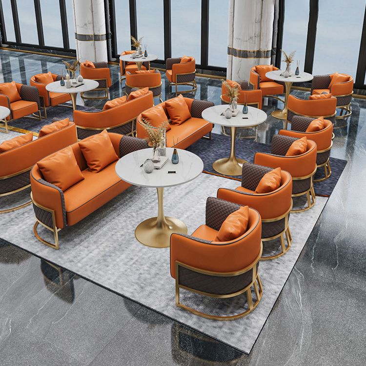 Glam Style Sintered Stone Dining Set Round 1/4/5 Pieces Dining Table Set for Home Use