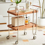 Scandinavian Solid Wood Side Table Tray Top Side End Table with Wheels