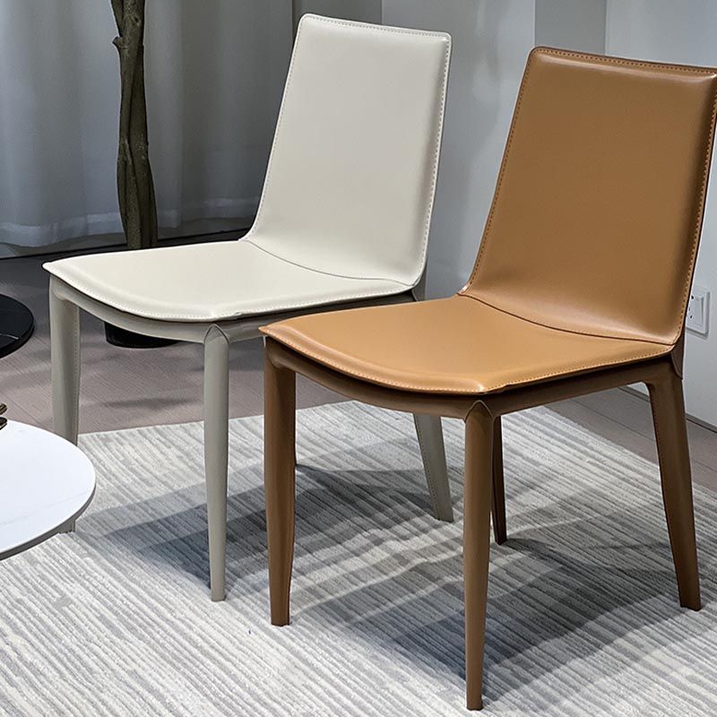 Leather Side Dining Chair Parsons Indoor Chair for Dining Room