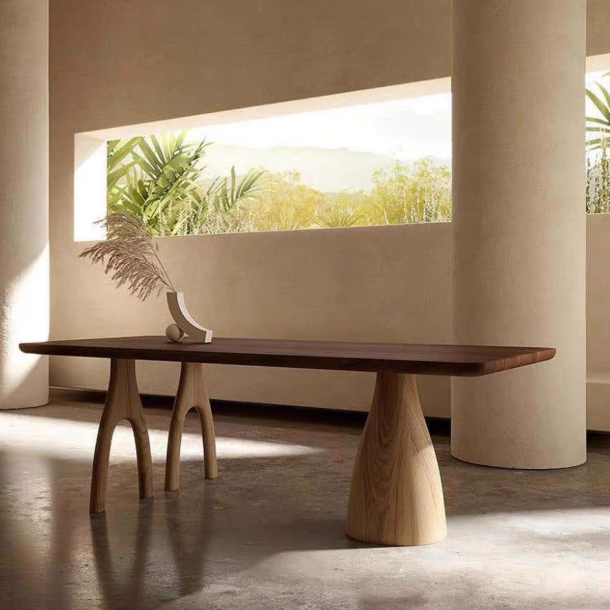 Modern Solid Wood Rectangle Table Brown Standard Dining Table for Kitchen Clearhalo ' dining_table' 'Dining Tables & Seating' 'Dining Tables' 'furn' 'furn_dining_table' 'Furniture' 'furniture_dining_table' 'Kitchen & Dining Furniture' 'kitchen&dining_furn' 'kitchen' 'kitchen_dining_table' 1200x1200_28c57fd5-1c8c-48bb-b691-4fc243d311bc