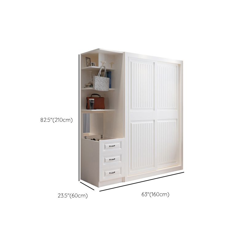 Contemporary Wardrobe Armoire with Garment Rod Wood Wardrobe Closet Clearhalo 'Armoires & Wardrobes' 'armoires_wardrobes' 'Bedroom Furniture' 'furn' 'furn_armoires_wardrobes' 'Furniture' 1200x1200_28c6afcd-e9a5-4a7c-8f21-61a2936f14c6