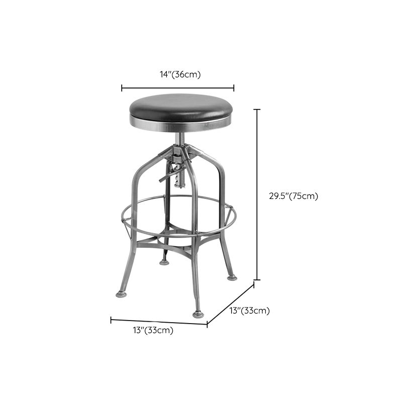 Industrial Metal Legs Bar Stools Indoor Faux Leather Counter Chair Clearhalo 'Bar Furniture' 'Bar Stools' 'bar_stools' 'furn' 'furn_bar_stools' 'Furniture' 'Kitchen & Dining Furniture' 1200x1200_28c81f8b-0388-4423-b36d-43096d5f7e83