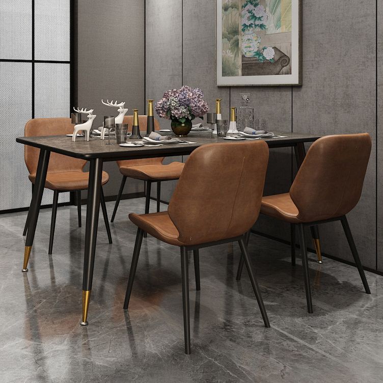 Metal Industrial Rectangle Table Sintered Stone Table for Kitchen and Dining Room Clearhalo ' dining_table' 'Dining Tables & Seating' 'Dining Tables' 'furn' 'furn_dining_table' 'Furniture' 'furniture_dining_table' 'Kitchen & Dining Furniture' 'kitchen&dining_furn' 'kitchen' 'kitchen_dining_table' 1200x1200_28c88ba2-fdaf-413e-b3bd-ed7550ffce63