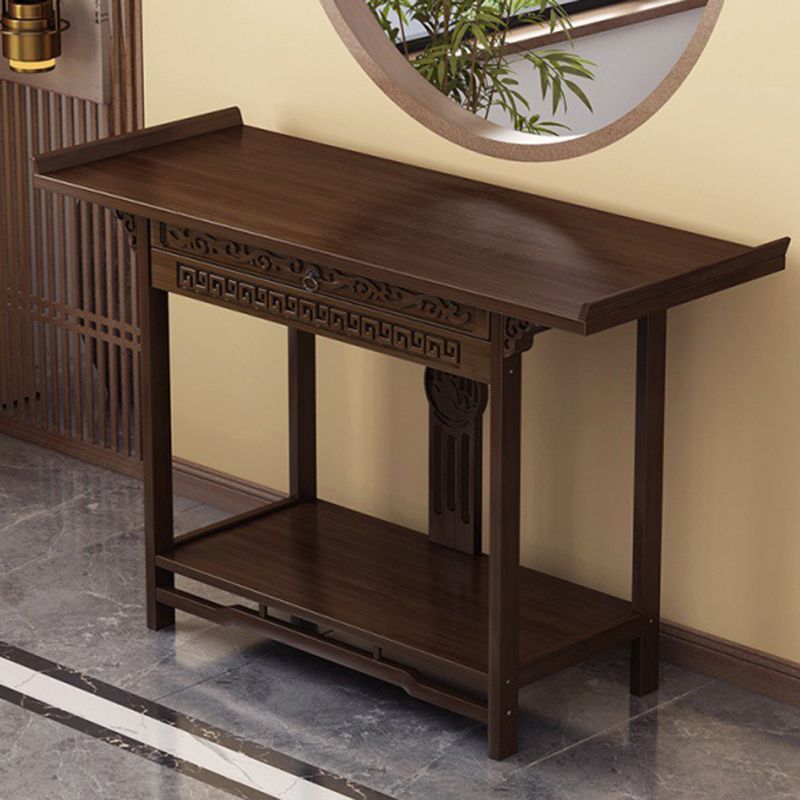 Wood Hall Console Table Mid Century Modern Rectangle End Table
