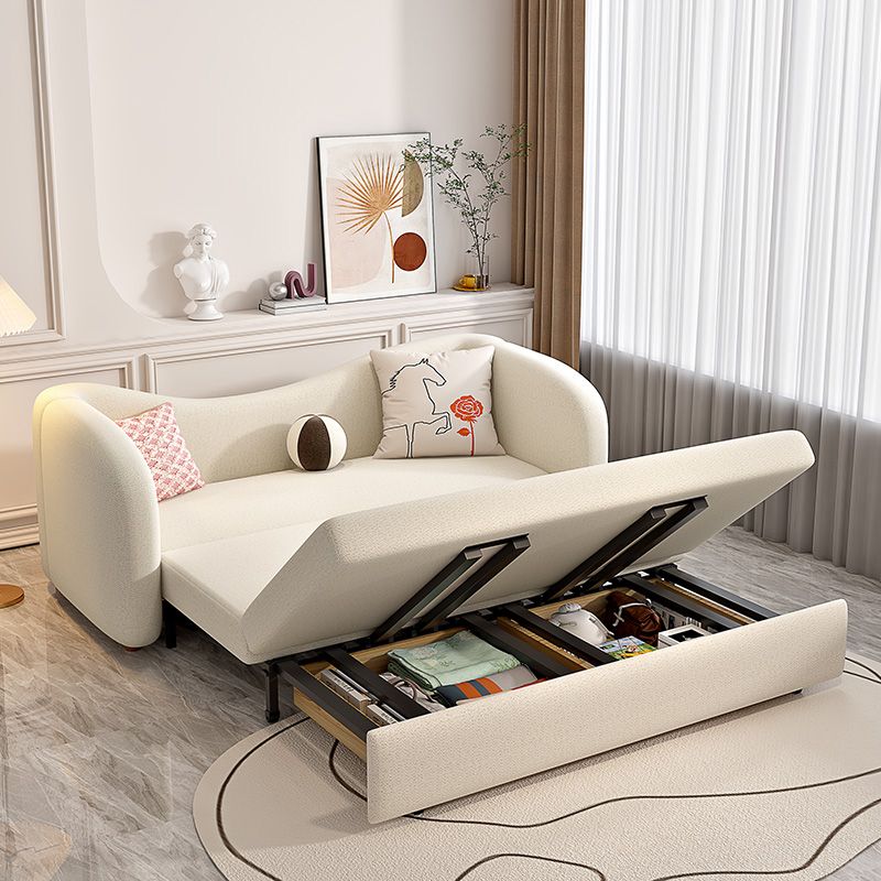 Eigentijdse beige bank bed smoking tuxedo armbank bed met 2 kussens