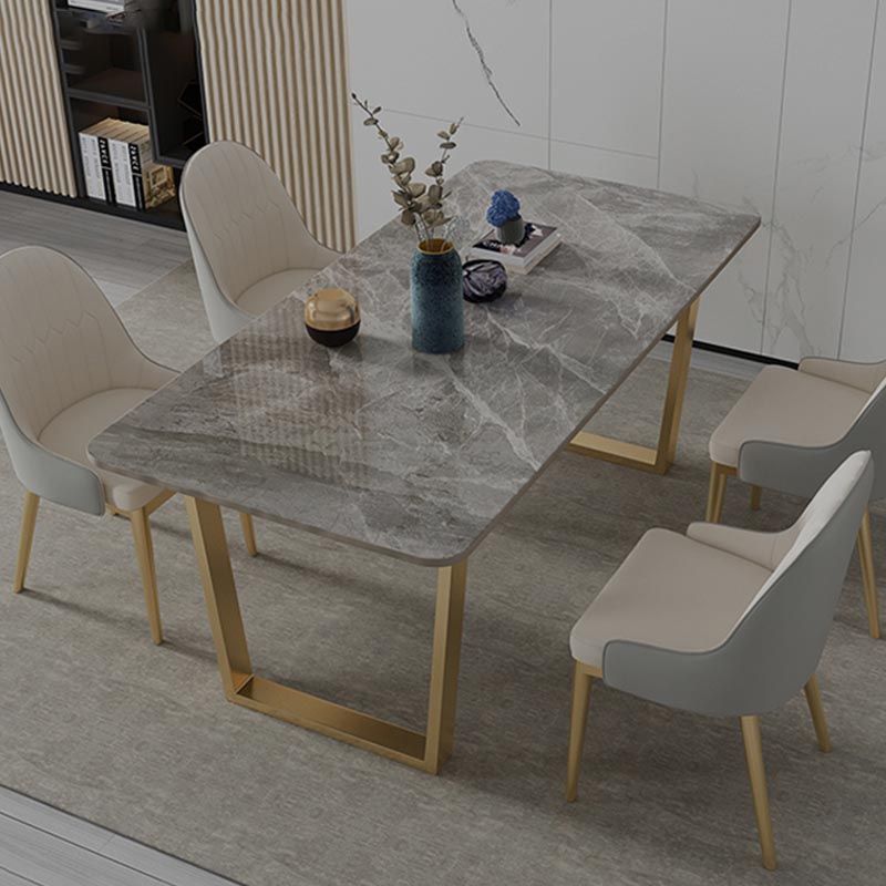 Luxury Sintered Stone Top Kitchen Table Rectangle Table with Double Pedestal in Gold Clearhalo ' dining_table' 'Dining Tables & Seating' 'Dining Tables' 'furn' 'furn_dining_table' 'Furniture' 'furniture_dining_table' 'Kitchen & Dining Furniture' 'kitchen&dining_furn' 'kitchen' 'kitchen_dining_table' 1200x1200_28cdcc65-9588-44ad-9d15-0da5f0ec02e4