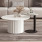 Slate Top Coffee Cocktail Table Modern Round Pedestal Coffee or End Table