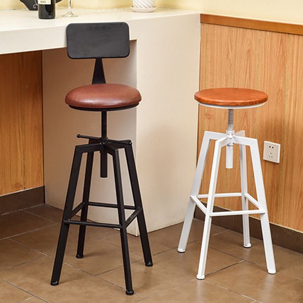 Industrial Metal Bar Stool Swivel Adjustable Height Patio Bar Stool Clearhalo 'Bar Furniture' 'Bar Stools' 'bar_stools' 'furn' 'furn_bar_stools' 'Furniture' 'Kitchen & Dining Furniture' 1200x1200_28cf1daf-aefc-4343-af53-6ac954ed4eeb