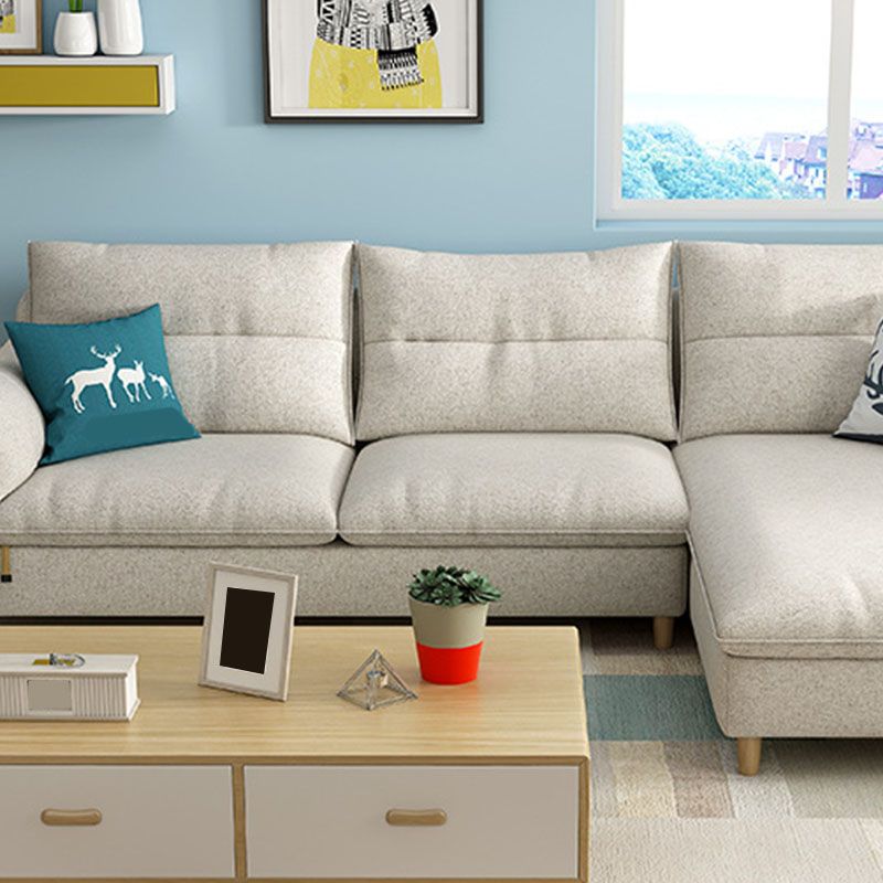 Scandinavian Sectional Sofa Fabric Storage Stationary Sectional Clearhalo 'furn' 'furn_sectionals' 'Furniture' 'Living Room Furniture' 'Sectionals' 1200x1200_28d0da66-6c9a-4478-9867-84e1128088e2