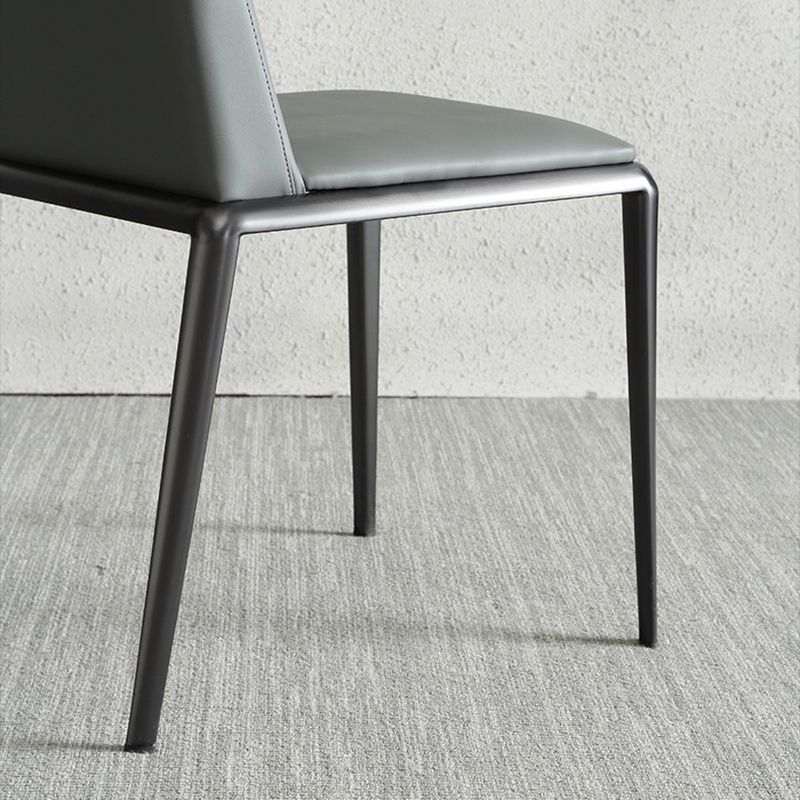 Contemporary Solid Back Armless Side Chairs Leather Dining Chairs for Home (Set of 2) Clearhalo ' kitchen&dining_furn' 'Dining Chairs' 'Dining Tables & Seating' 'dining_chair' 'furn' 'furn_dining_chair' 'Furniture' 'furniture_dining_chair' 'Kitchen & Dining Furniture' 'kitchen' 1200x1200_28d13783-7f69-4e6a-bdf1-448e988b2fcf