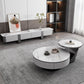 Modern Marble Drum Coffee Table Round Cocktail Table in white Clearhalo 'Coffee & Accent Tables' 'Coffee Tables' 'coffee_tables' 'furn' 'furn_coffee_tables' 'Furniture' 'Living Room Furniture' 1200x1200_28d26f6d-8c0b-423c-b3b9-ab9e390d7a37