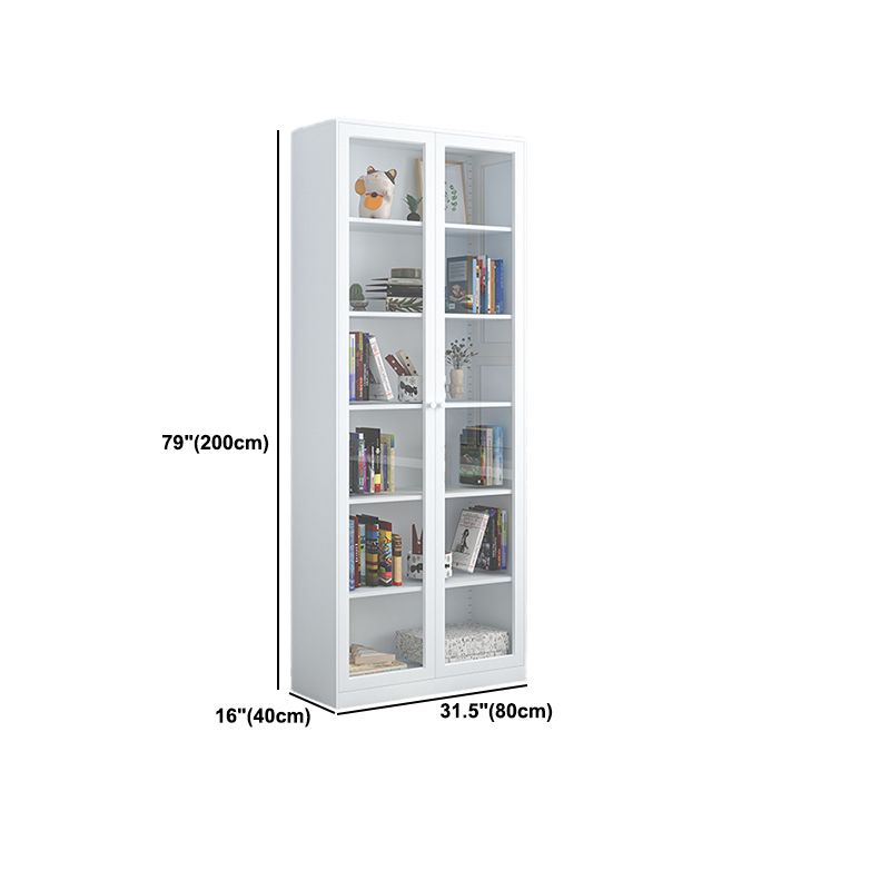 Closed Metal Bookshelf Modern Home Living Room Rectangular Bookcase