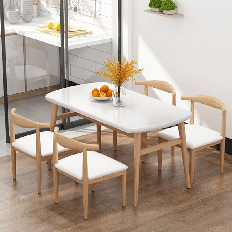 Contemporary Rectangular Dining Table with Legs for 2-4 People Clearhalo 'Dining Tables & Seating' 'Dining Tables' 'dining_table' 'furn' 'furn_dining_table' 'Furniture' 'Kitchen & Dining Furniture' 1200x1200_28d6a5b5-62d5-4ac4-9810-791879e6c05b