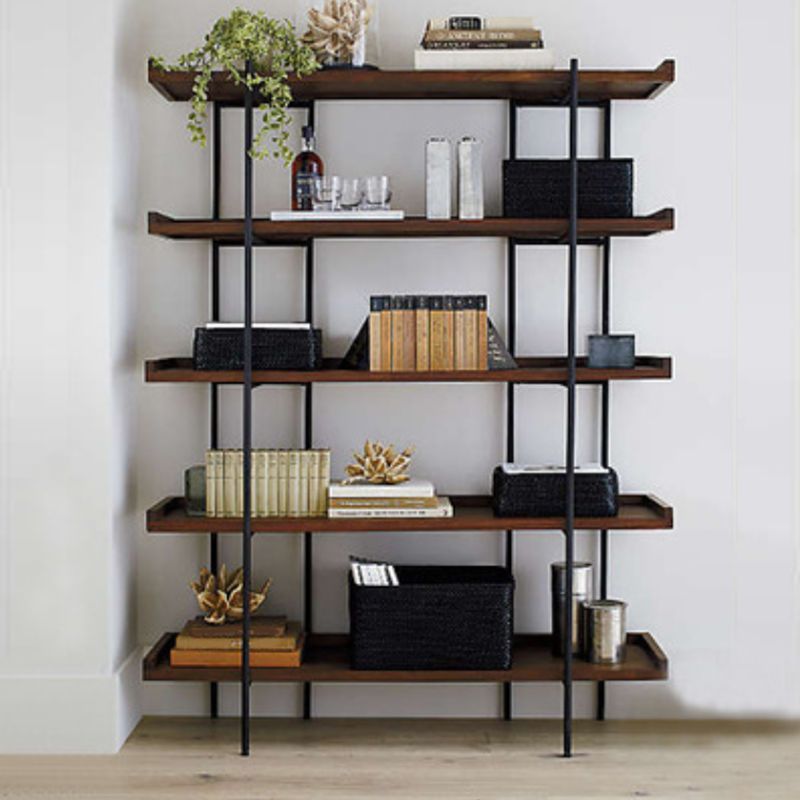 Wooden Standard Bookcase Industrial Open Back Bookshelf with Shelves Clearhalo 'Bookcases' 'furn' 'furn_bookcases' 'Furniture' 'Office Furniture' 1200x1200_28d782be-7d8a-495c-9733-08034ddc0810