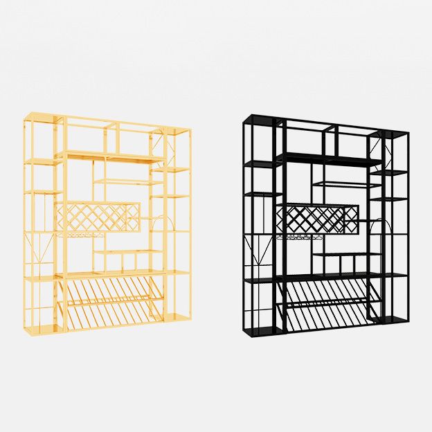 Luxe metalen wijnhouder rek vrijstaand met plankwijnrek 78.7 "h