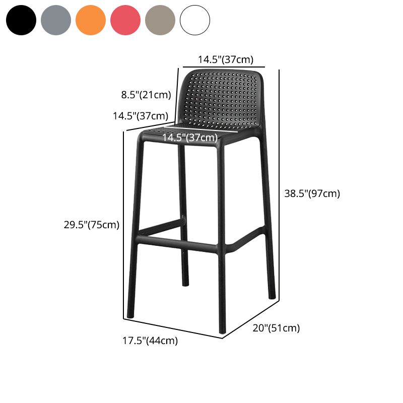 Scandinavian Plastic Dining Room Armless Stool Low Back Bar Stool for Kitchen Clearhalo 'Bar Furniture' 'Bar Stools' 'bar_stools' 'furniture_bar_stools' 'Kitchen & Dining Furniture' 'kitchen&dining_furn' 'kitchen' 'kitchen_furn' Furniture' 1200x1200_28d7cd19-1ca2-4ced-8711-065e5a847e39