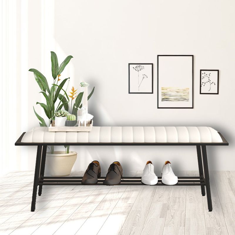 17.71" Wide Upholstered Bench with Storage Entryway Seating Bench with Metal Legs Clearhalo 'Benches' 'Chairs & Seating' 'furn' 'furn_benches' 'Furniture' 'Living Room Furniture' 1200x1200_28dabdea-c214-4154-a958-7cdee9f68ef2