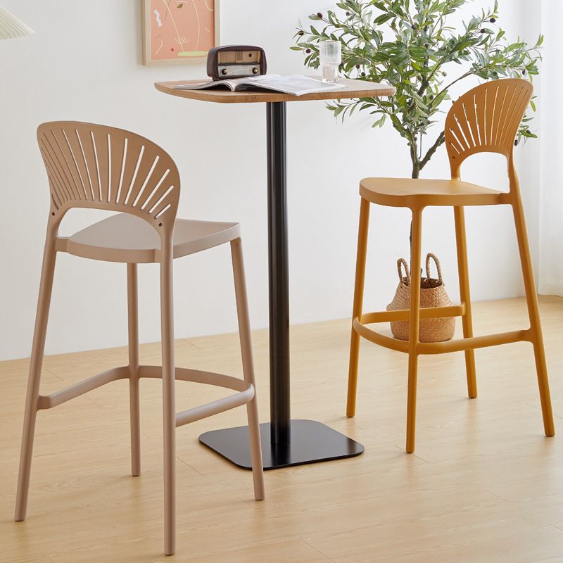 Modern Low Back Bar Stool Plastic Footrest Stackable Counter Stool Clearhalo 'Bar Furniture' 'Bar Stools' 'bar_stools' 'furn' 'furn_bar_stools' 'Furniture' 'Kitchen & Dining Furniture' 1200x1200_28dad56b-3bf0-435c-b14b-484c1aac8a44