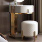Luxurious Metal Vanity Table in Gold/Silver Stone Top Makeup Desk