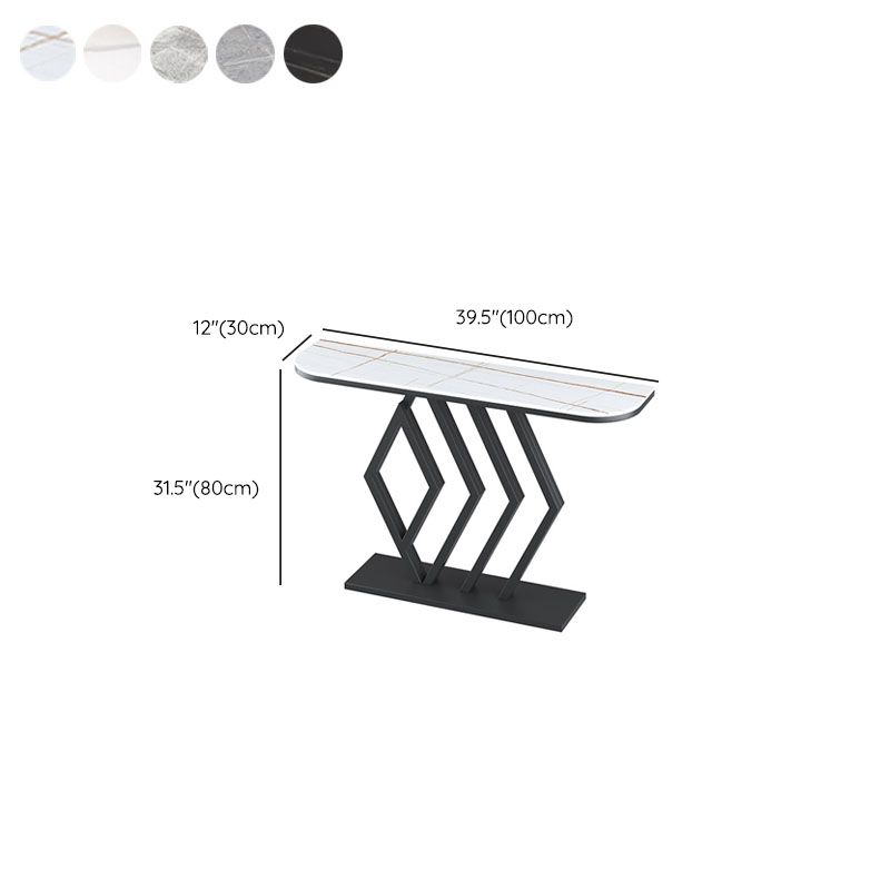 Stone Half Moon Console Table 31.5 "Mesa de acento de 1 estante de altura para Hall