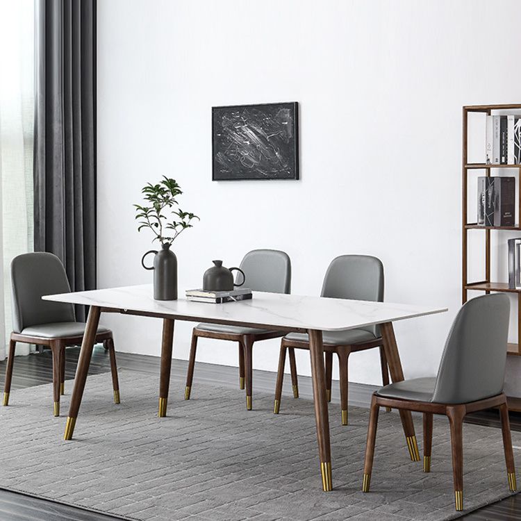 Modern Dining Room Set Rectangle Sintered Stone with 4 Legs Base Formal Kitchen Table Set Clearhalo 'Dining Room Sets' 'Dining Tables & Seating' 'dining_room_set' 'furn' 'furn_dining_room_set' 'Furniture' 'furniture_dining_room_set' 'Kitchen & Dining Furniture' 'kitchen&dining_furn' 'kitchen' 1200x1200_28dd87ab-66dc-4dd6-b689-983cf59bdc0b