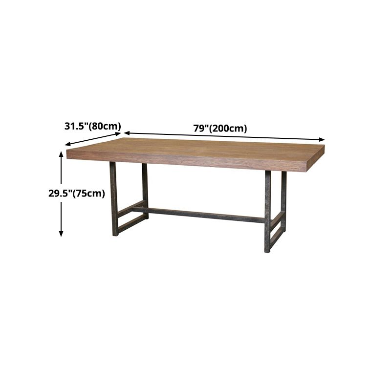 Metal Rectangle Industrial Dining Table Pine Solid Wood Top Table with Trestle Base Clearhalo ' dining_table' 'Dining Tables & Seating' 'Dining Tables' 'furn' 'furn_dining_table' 'Furniture' 'furniture_dining_table' 'Kitchen & Dining Furniture' 'kitchen&dining_furn' 'kitchen' 'kitchen_dining_table' 1200x1200_28dffd1c-79f8-4693-b353-e06780cda179