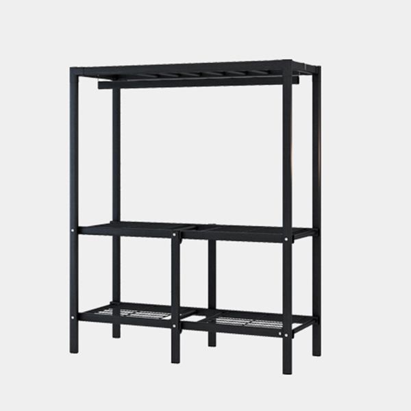 Black Steel Frame Wardrobe Contemporary Folding Wardrobe Armoire Clearhalo 'Armoires & Wardrobes' 'armoires_wardrobes' 'Bedroom Furniture' 'furn' 'furn_armoires_wardrobes' 'Furniture' 1200x1200_28e08ab6-ce0b-4047-bee2-a5630f556430