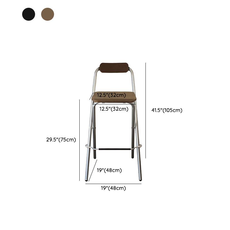 Contemporary Folding Dining Stools Armless Bar Stools with Metal Base Clearhalo 'Bar Furniture' 'Bar Stools' 'bar_stools' 'furn' 'furn_bar_stools' 'Furniture' 'Kitchen & Dining Furniture' 1200x1200_28e10a2b-6345-4354-b599-18cf746f3016