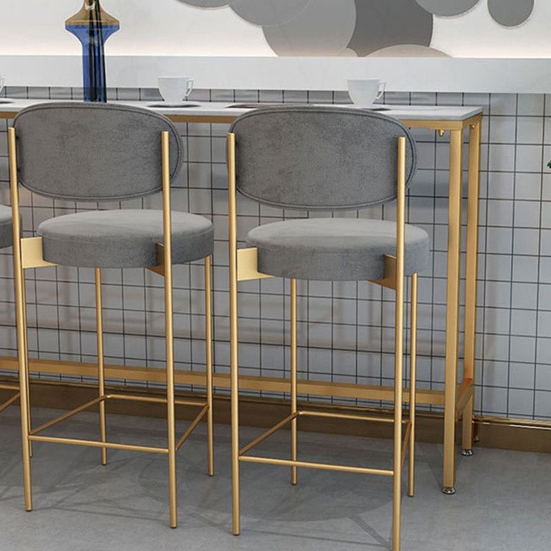 Modern Bar Height Table White Faux Marble Top Bistro Bar Table with Gold Base Clearhalo 'Bar Furniture' 'Bar Tables' 'bar_tables' 'furn' 'furn_bar_tables' 'Furniture' 'Kitchen & Dining Furniture' 1200x1200_28e2f028-d1c7-4007-b06f-106b776e2e89