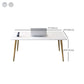 29 "H Glam Office Desk rechthoekig secretaris -bureau met metalen benen