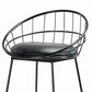 Contemporary Faux Leather Counter Stool Bar Height Bar Stool with Metal Legs