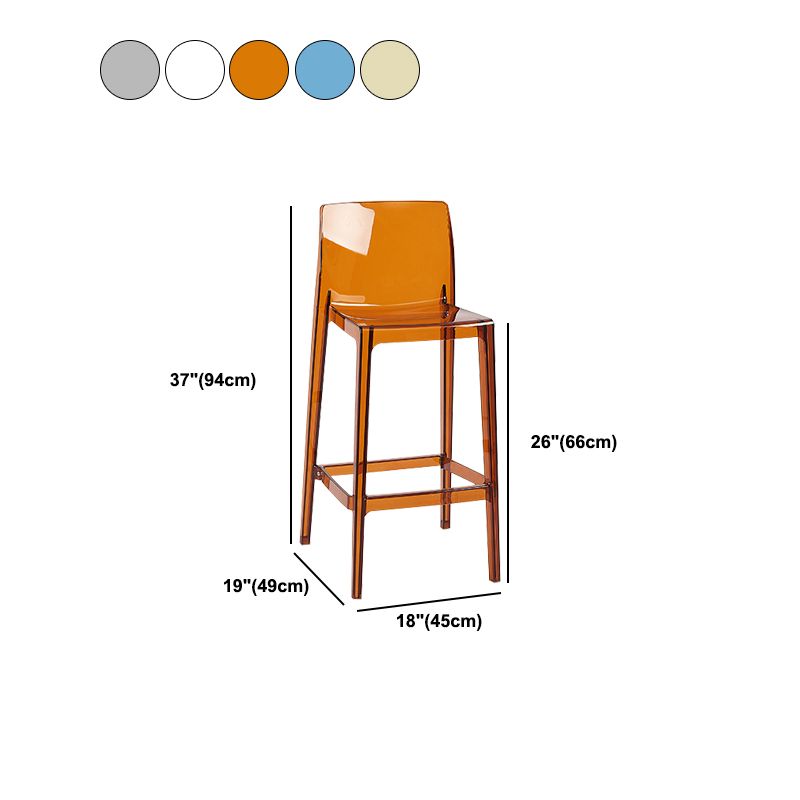 Scandinavian Armless Bar Stool Acrylic Low Back Counter Stool Clearhalo 'Bar Furniture' 'Bar Stools' 'bar_stools' 'furn' 'furn_bar_stools' 'Furniture' 'Kitchen & Dining Furniture' 1200x1200_28e624b8-2d6d-4cfd-9865-f9f30e058b3b