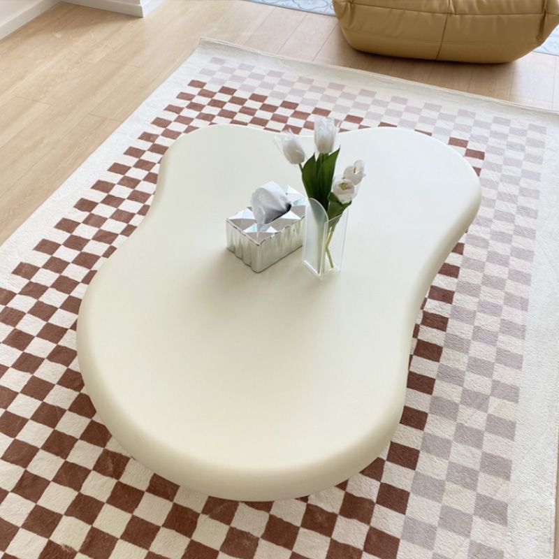 Irregular Solid Wood Coffee Table Cloud-Shaped 4 Legs Cocktail Table