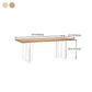 Modern Pine Wood Table for Restaurant Rectangle Dining Table with Acrylic Double Pedestal