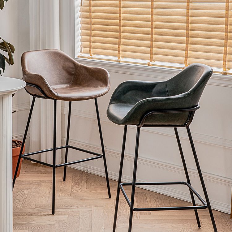 1Pcs Industrial Style Counter Stool Iron Upholstered Bristol Bar Stool with Bucket Seat Clearhalo 'Bar Furniture' 'Bar Stools' 'bar_stools' 'furniture_bar_stools' 'Kitchen & Dining Furniture' 'kitchen&dining_furn' 'kitchen' 'kitchen_furn' Furniture' 1200x1200_28ea244a-cbde-433d-8b69-b5c924fa37c6