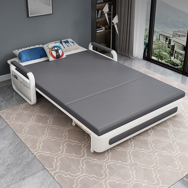 Square Arms Convertible Sofas Faux Leather Foldable Sleeper Sofa Clearhalo 'furn' 'furn_futons' 'Furniture' 'Futons & Daybeds' 'Futons' 'Living Room Furniture' 1200x1200_28ea7f9f-6956-4986-b140-bed9338ac481