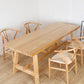 Rectangle Solid Wood Dining Room Table Modern Trestle Counter Table in Natural
