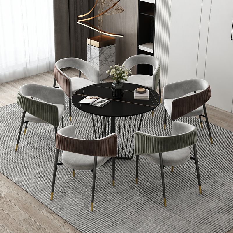 Moderne gesinterde stenen eettafel 1/2/5/7-delige ronde eettafelset