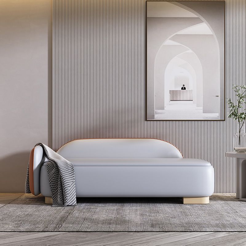 Modern Style Chaise Solid Color Lounge Chair with Genuine Leather