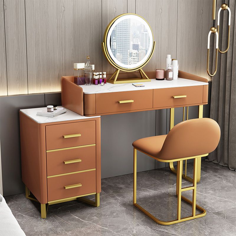 Tocador de maquillaje de dormitorio lujoso tope de tocador de maquillaje de piedra mesa de escritorio