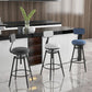 Rotatable Upholstered Counter Stool Industrial Metal Footrest Bar Chair