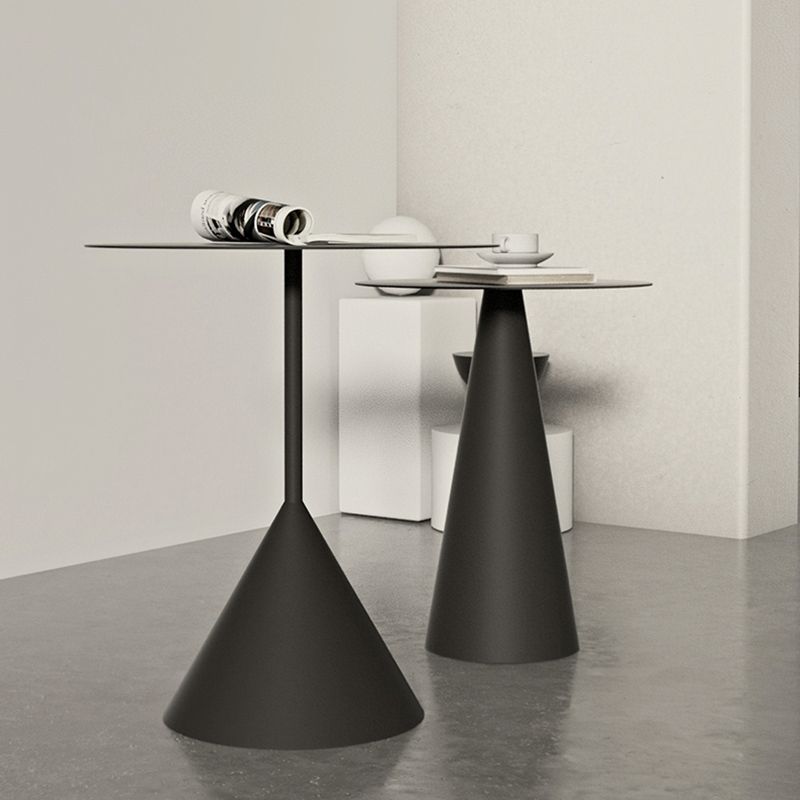 中世紀のモダンな黒/白いカクテルテーブルラウンドコーヒーテーブル